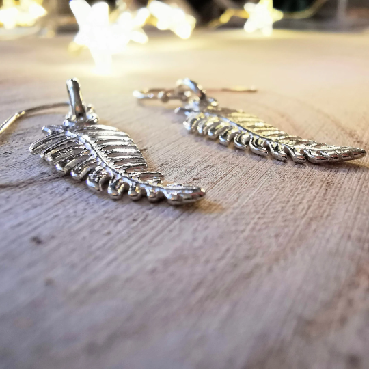 Sterling Silver Fern Leaf Earrings - SKU 1024 - Sophellie Jewellery