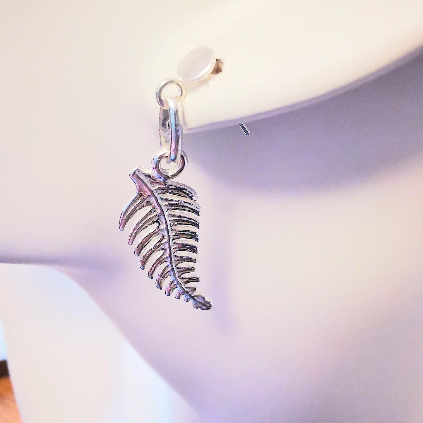 Sterling Silver Fern Leaf Stud Earrings - SKU 1025 - Sophellie Jewellery