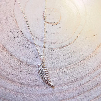 Silver Fern Leaf Pendant Necklace - SKU 1026 - Sophellie Jewellery