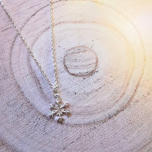 Sterling Silver Snowflake Pendant Necklace - SKU 1031 - Sophellie Jewellery