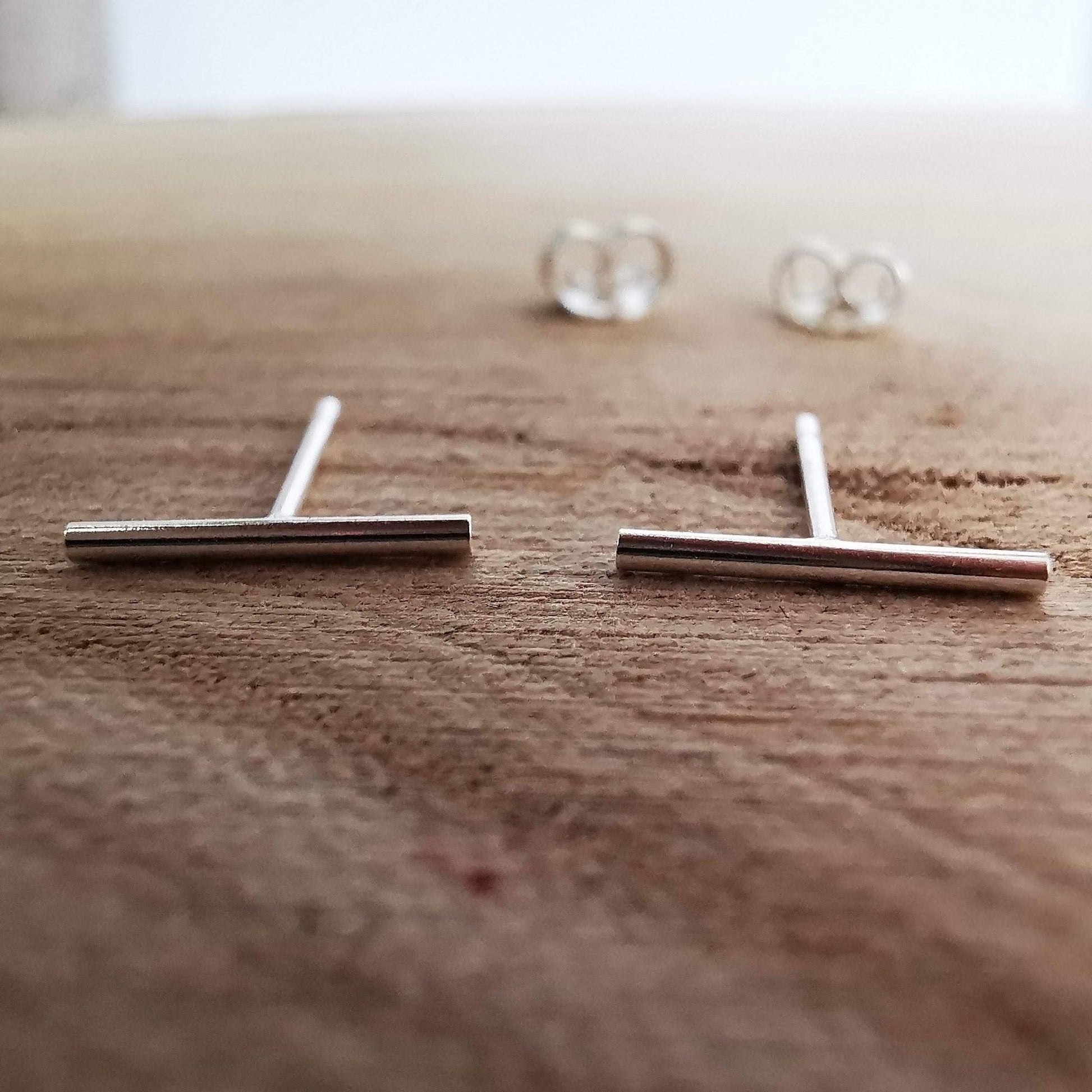 Sterling Silver Bar Stud Earrings - SKU 1081 - Sophellie Jewellery