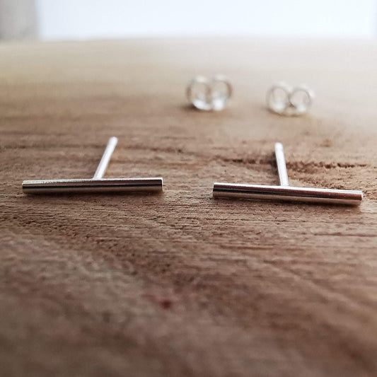 Sterling Silver Bar Stud Earrings - SKU 1081 - Sophellie Jewellery