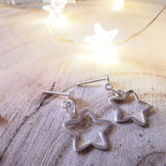 Sterling Silver Star Stud Earrings - SKU 1048 - Sophellie Jewellery