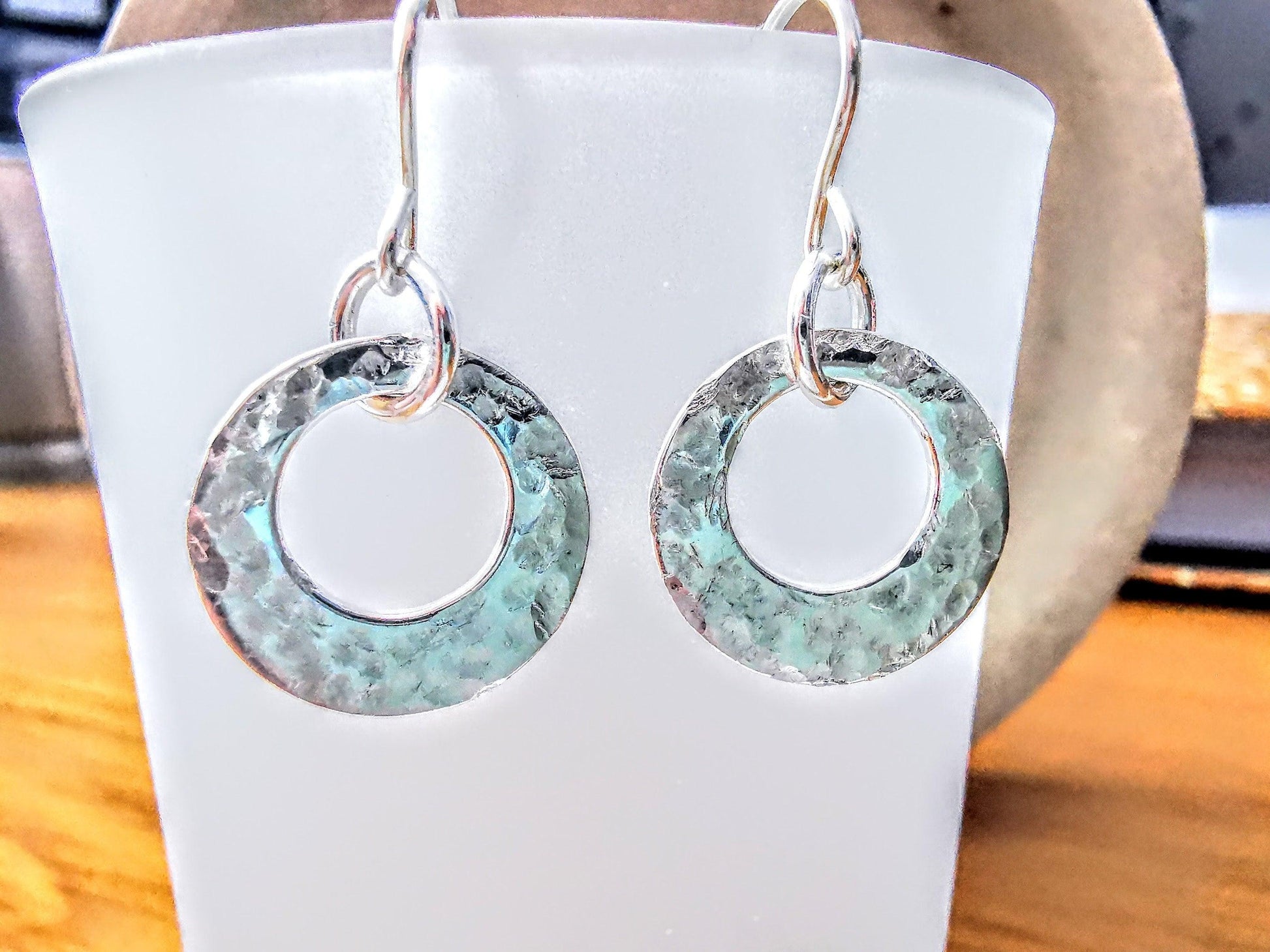 Sterling Silver Circle Pendant Earrings - SKU 1057 - Sophellie Jewellery