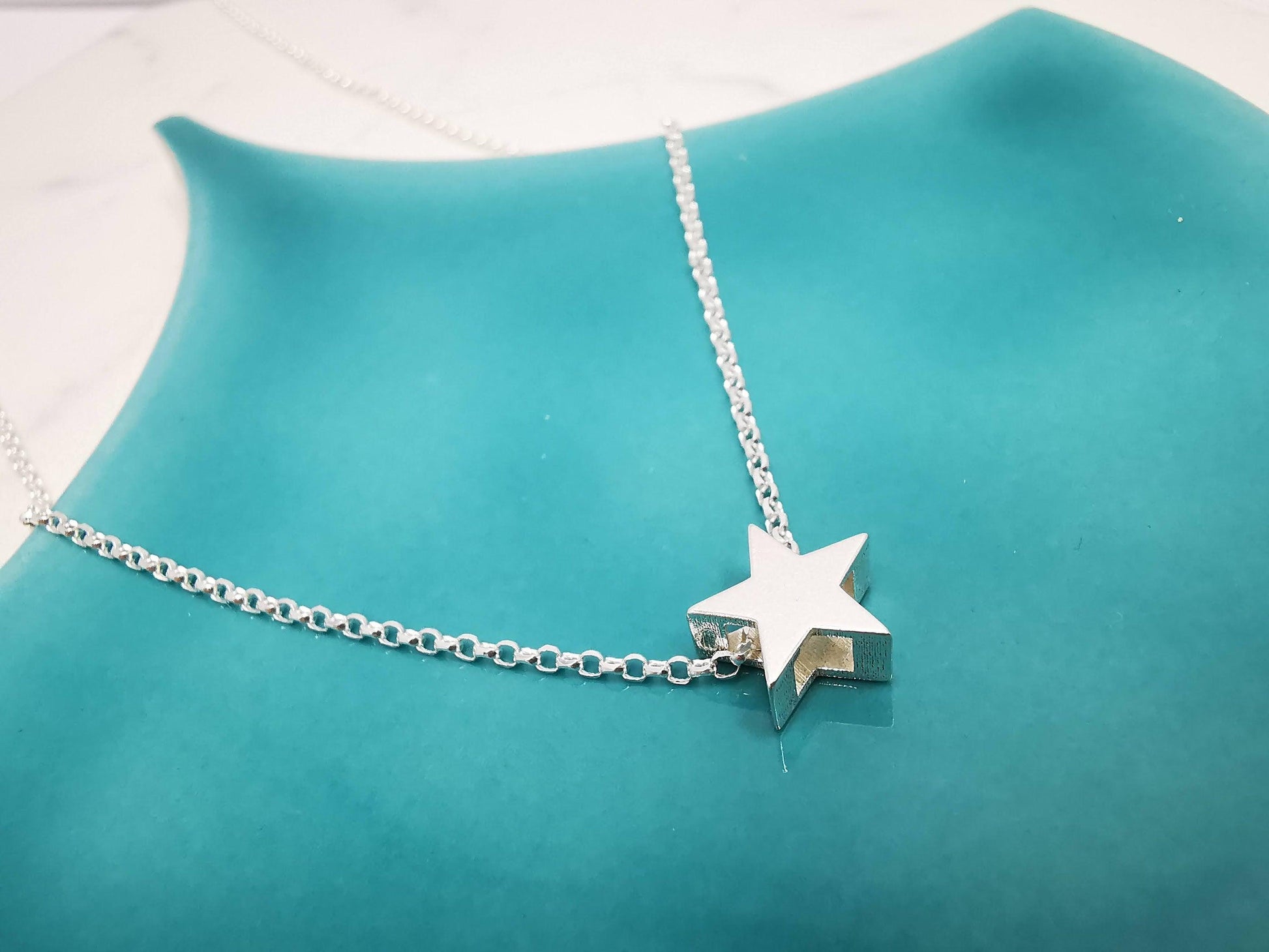 Sterling Silver Single Star Necklace - SKU 448 - Sophellie Jewellery