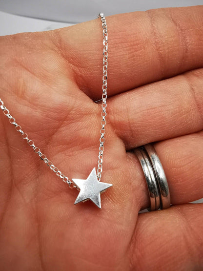 Sterling Silver Single Star Necklace - SKU 448 - Sophellie Jewellery