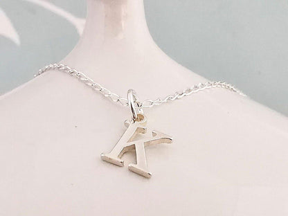 Sterling Silver Initial K Pendant Necklace - SKU 567 - Sophellie Jewellery