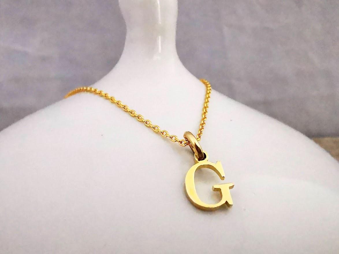 Gold Initial G Necklace - SKU 882 - Sophellie Jewellery