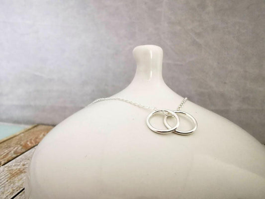 Sterling Silver Two Ring Story Necklace - SKU 675 - Sophellie Jewellery