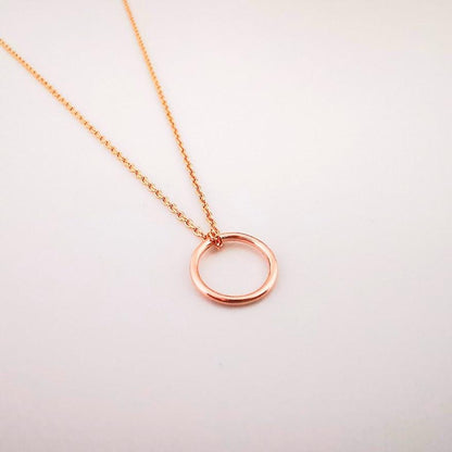 Rose Gold Single Ring Story Necklace - SKU 685 - Sophellie Jewellery