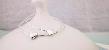 Sterling Silver Heart Hoop Earrings - SKU 692 - Sophellie Jewellery