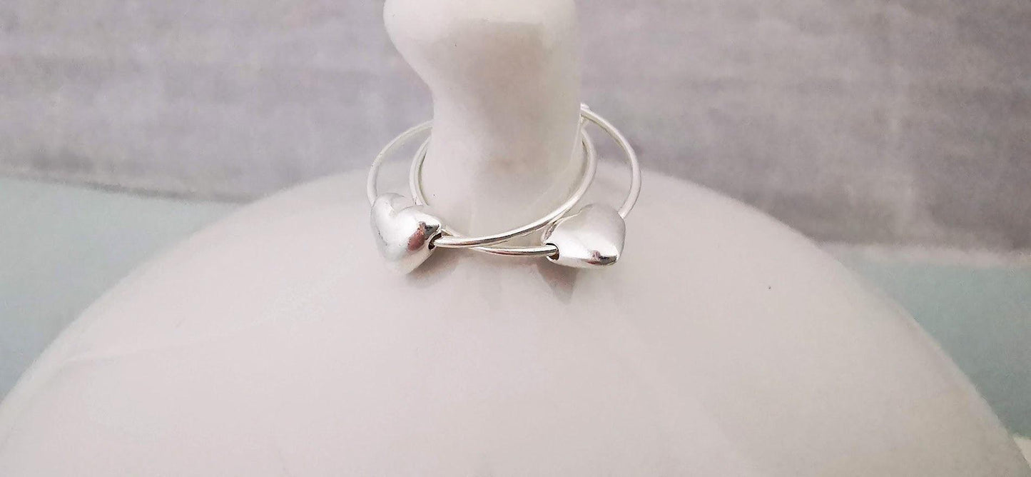 Sterling Silver Heart Hoop Earrings - SKU 692 - Sophellie Jewellery