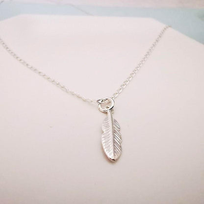 Sterling Silver Feather Necklace - SKU 703 - Sophellie Jewellery