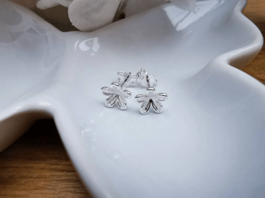 Sterling Silver Cherry Blossom Flower Earrings - SKU 733 - Sophellie Jewellery