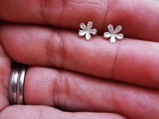 Sterling Silver Cherry Blossom Flower Earrings - SKU 733 - Sophellie Jewellery