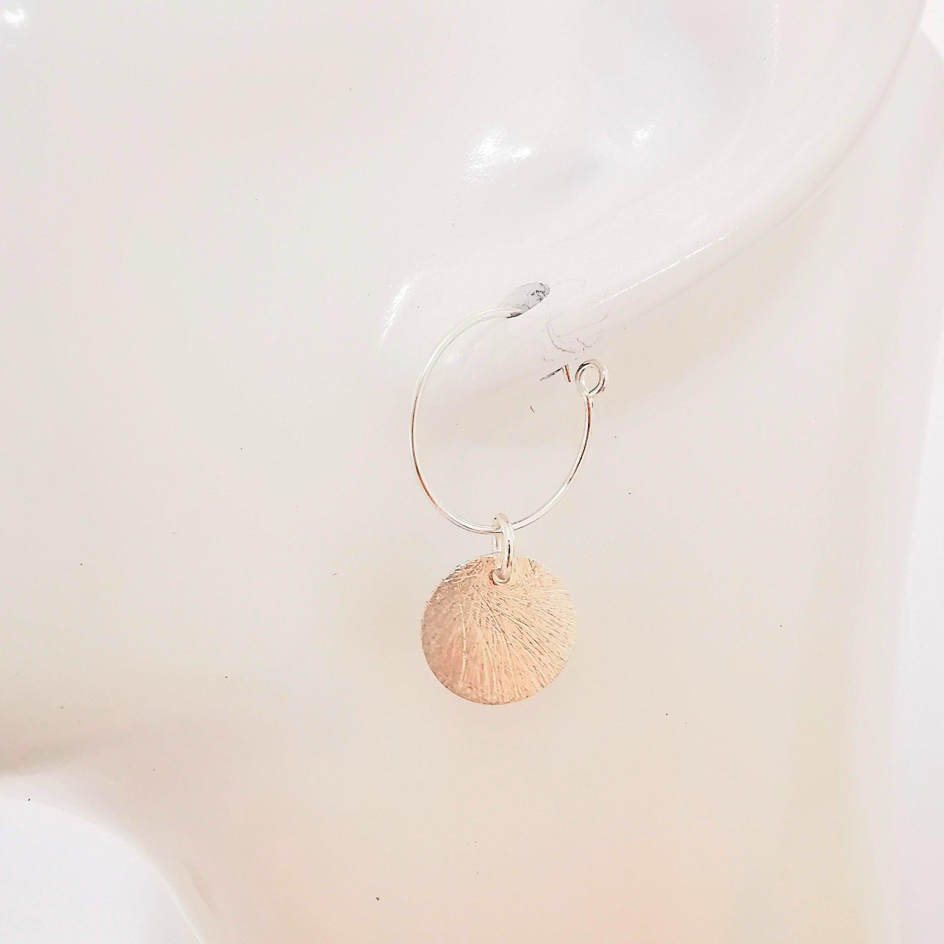 Sterling Silver Etched Hoop Earrings - SKU 763 - Sophellie Jewellery