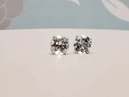 Sterling Silver White Topaz Stud Earrings - SKU 792 - Sophellie Jewellery