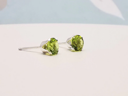 Sterling Silver Peridot Stud Earrings - SKU 794 - Sophellie Jewellery