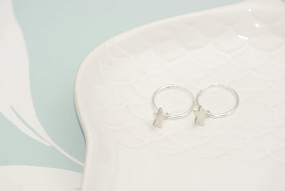 Sterling Silver Star Hoop Earrings - SKU 035 - Sophellie Jewellery