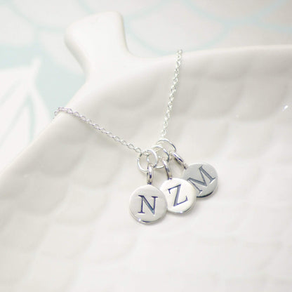 Sterling Silver Three Initial Pendant Necklace - SKU 049 - Sophellie Jewellery