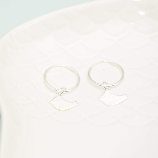 Sterling Silver Bird Hoop Earrings - SKU 053 - Sophellie Jewellery