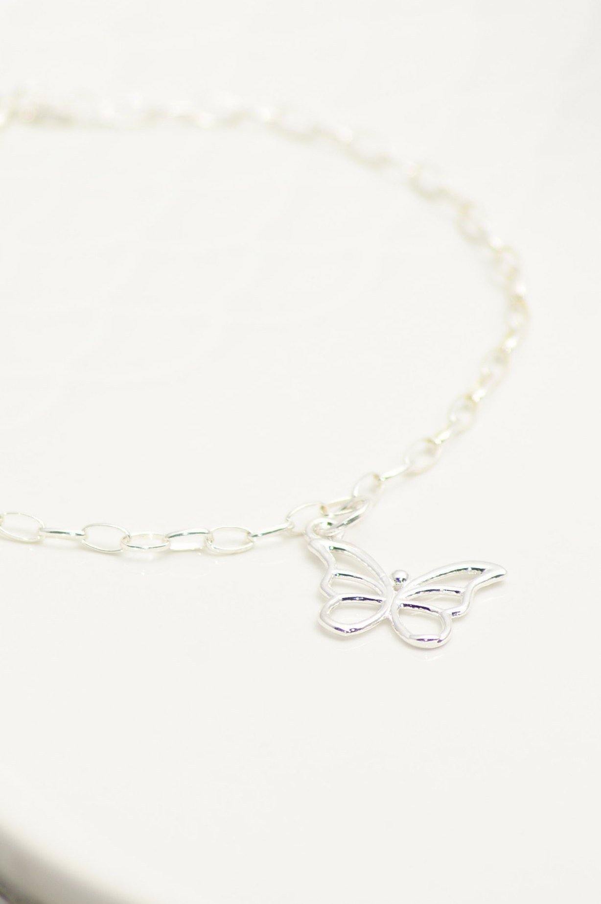 Sterling Silver Butterfly Charm Bracelet - SKU 150 - Sophellie Jewellery