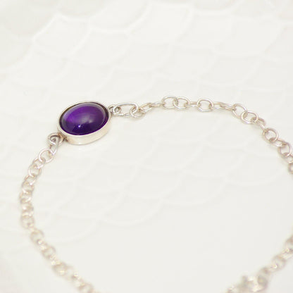 Sterling Silver Amethyst Gemstone Bracelet - SKU 087 - Sophellie Jewellery