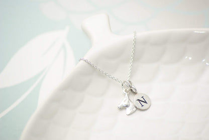 Sterling Silver Horse and Initial Pendant Necklace - SKU 022 - Sophellie Jewellery