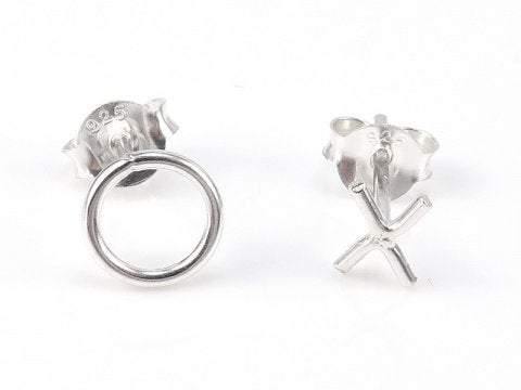 Sterling Silver Nought and Crosses Stud Earrings - SKU 214 - Sophellie Jewellery