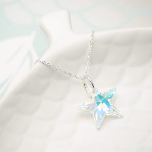 Sterling Silver Crystal Star Necklace - SKU 042 - Sophellie Jewellery