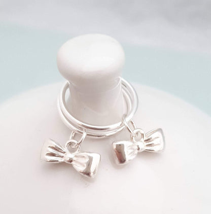 Sterling Silver Bow Hoop Earrings - SKU 429 - Sophellie Jewellery