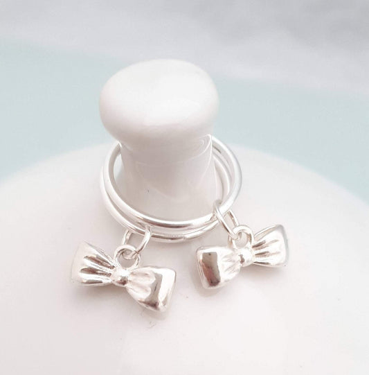 Sterling Silver Bow Hoop Earrings - SKU 429 - Sophellie Jewellery