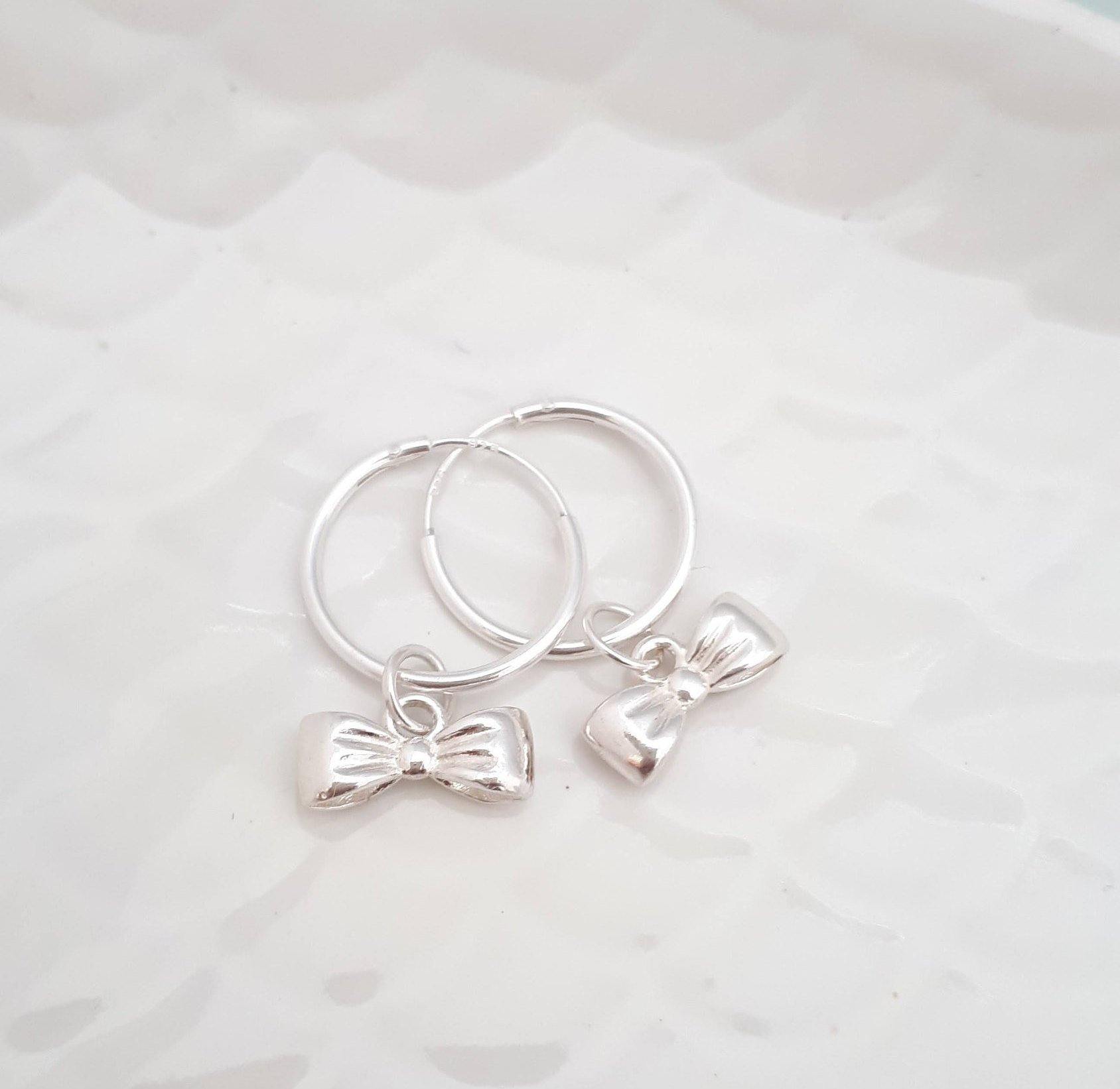 Sterling Silver Bow Hoop Earrings - SKU 429 - Sophellie Jewellery