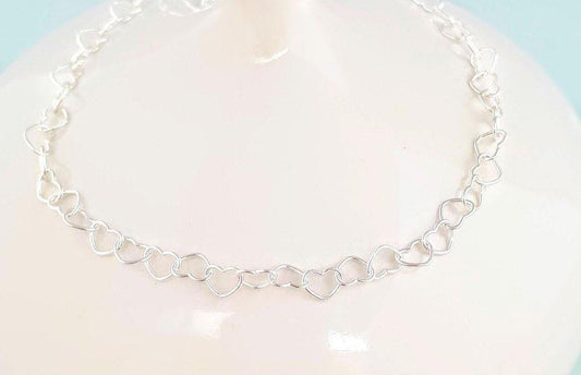 Sterling Silver Heart Link Necklace - SKU 471 - Sophellie Jewellery