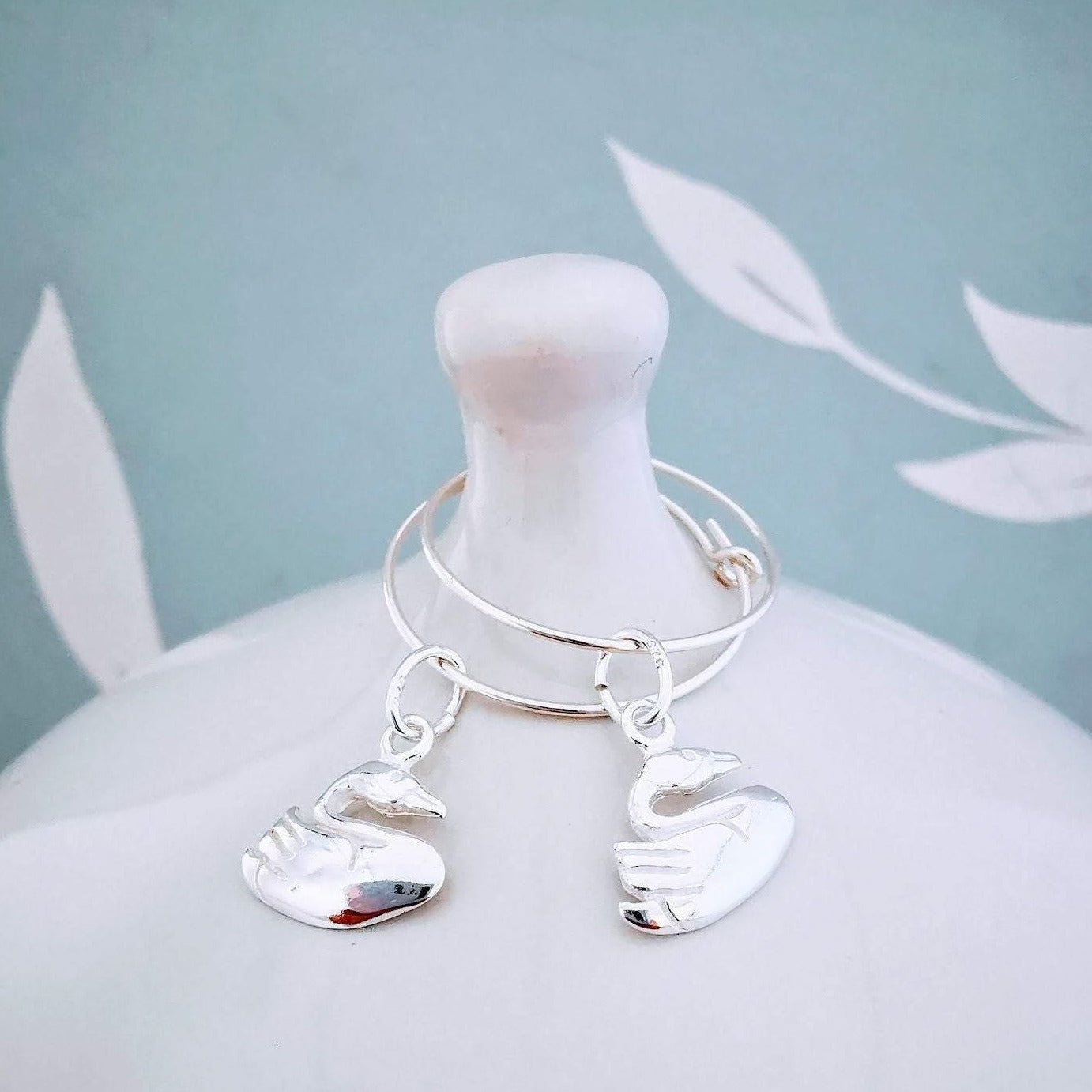 Sterling Silver Swan Hoop Earrings - SKU 470 - Sophellie Jewellery