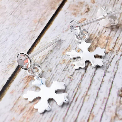 Sterling Silver Snowflake Stud Earrings - SKU 523 - Sophellie Jewellery