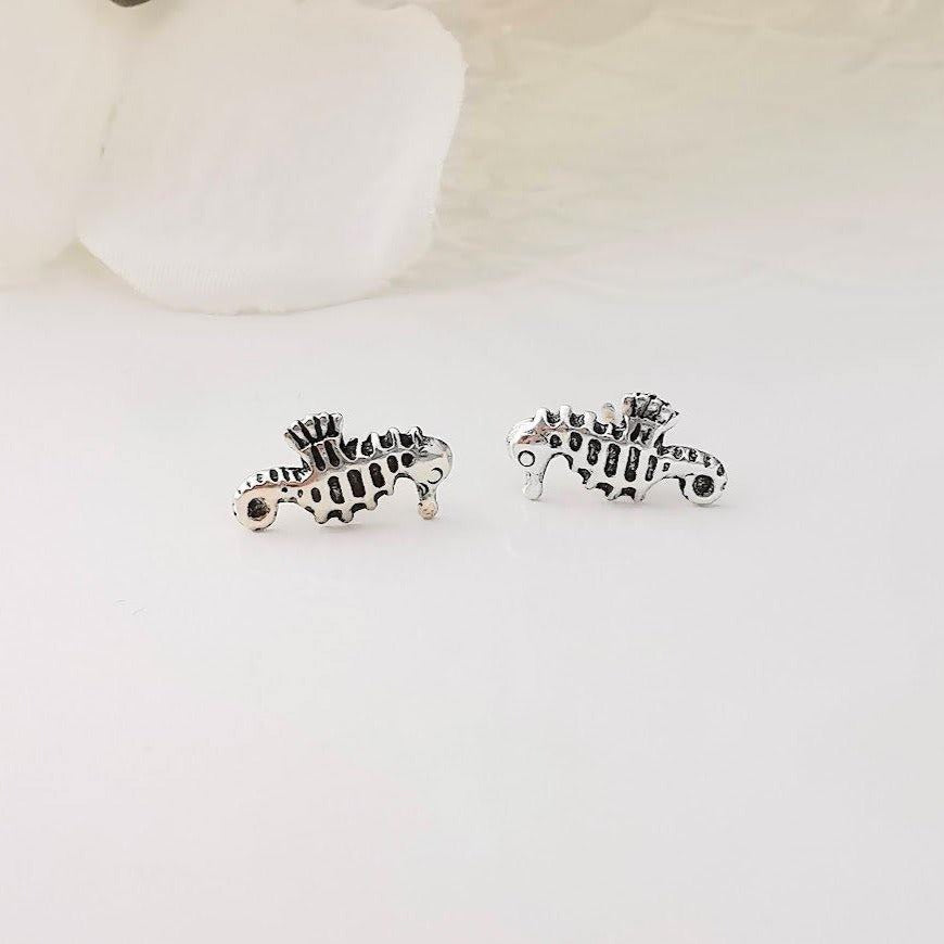 Sterling Silver Seahorse Stud Earrings - SKU 527 - Sophellie Jewellery