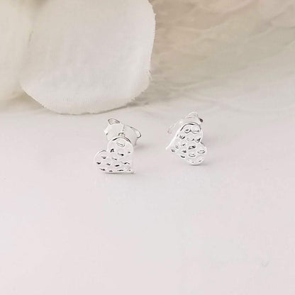 Sterling Silver Dainty Heart Stud Earrings - SKU 510 - Sophellie Jewellery