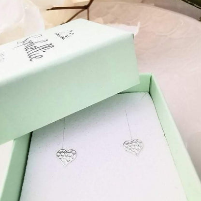 Sterling Silver Dainty Heart Stud Earrings - SKU 510 - Sophellie Jewellery