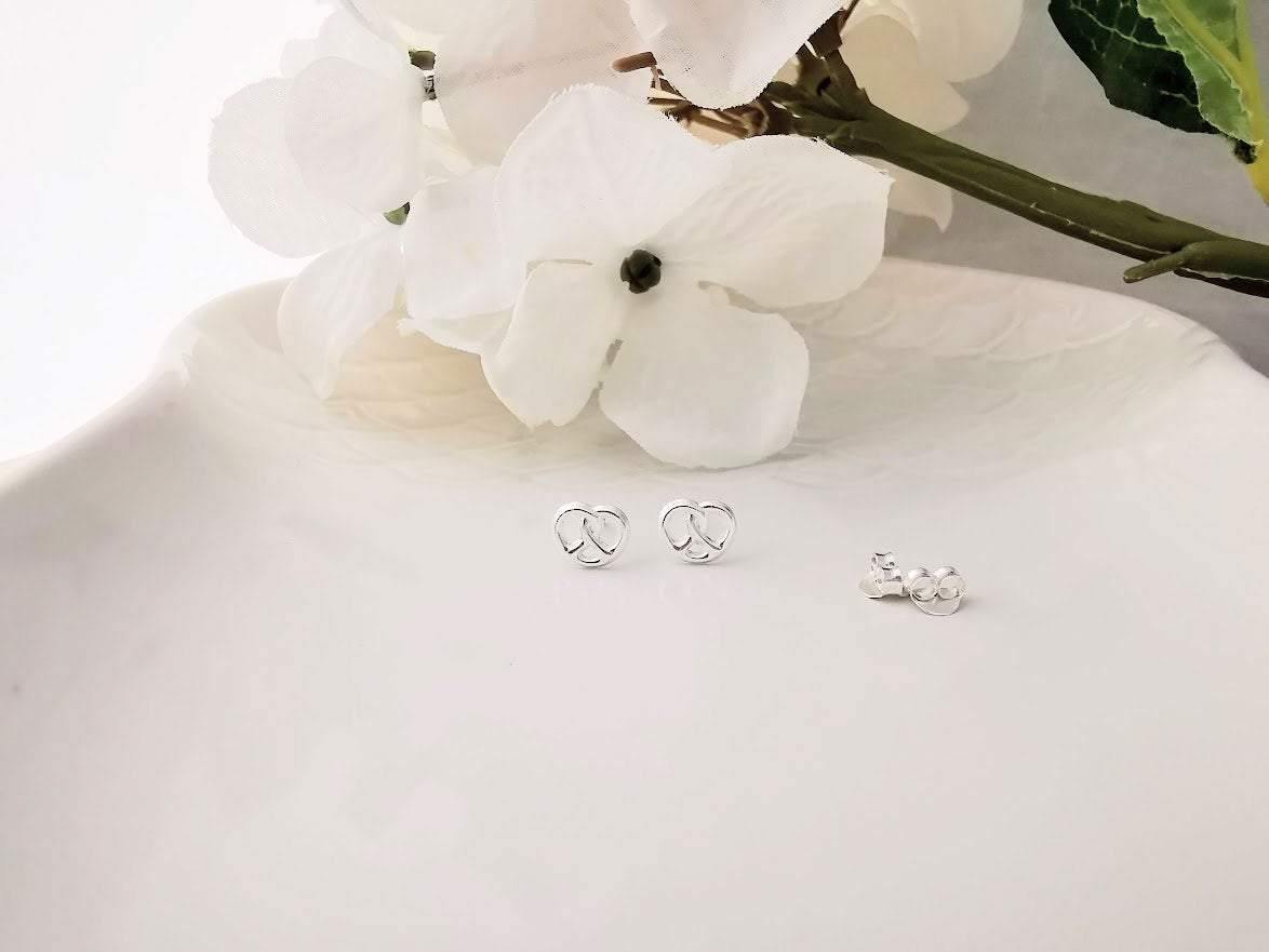 Sterling Silver Infinity Knot Stud Earrings - SKU 505 - Sophellie Jewellery