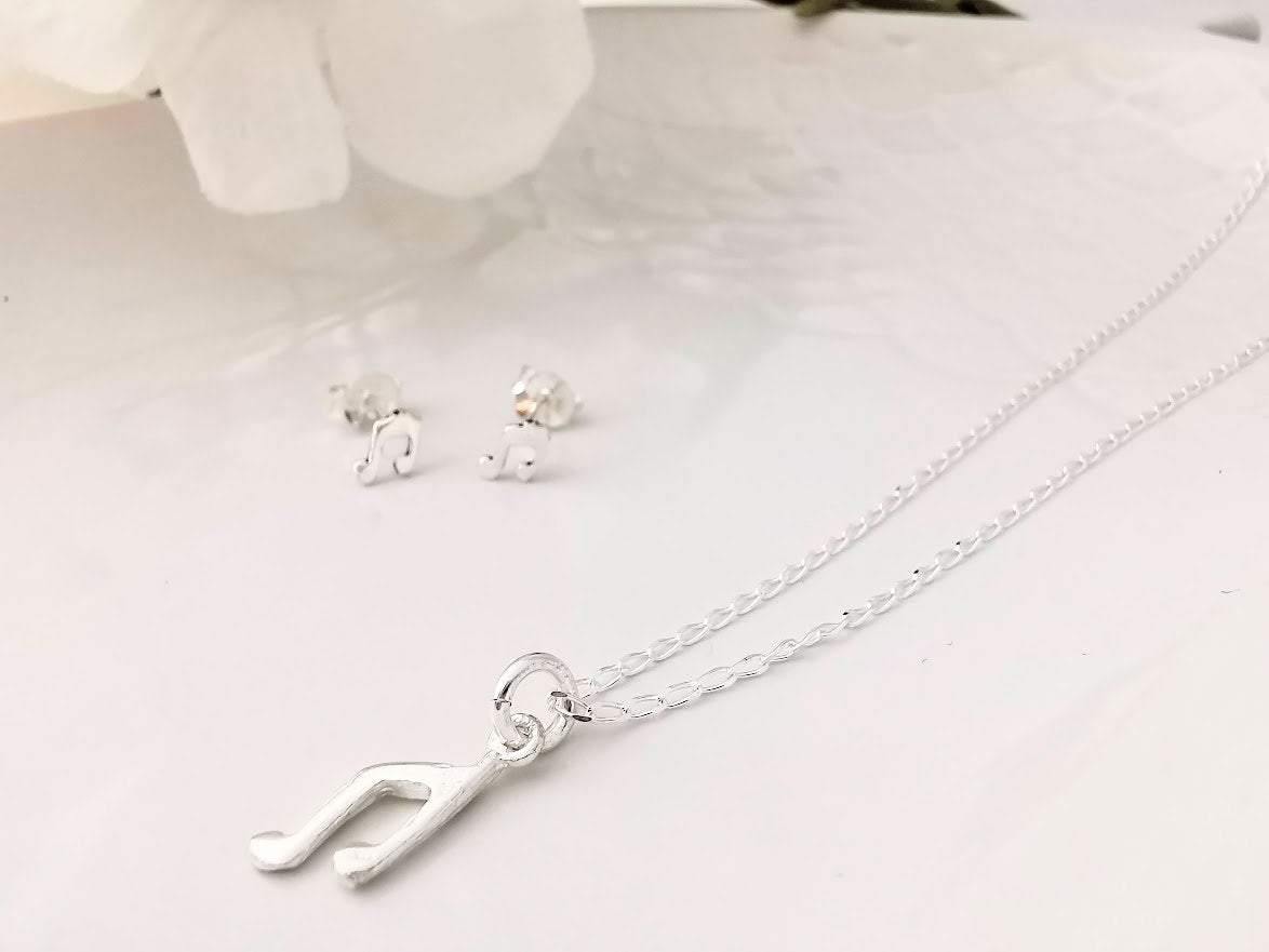 Sterling Silver Music Note Necklace - SKU 534 - Sophellie Jewellery