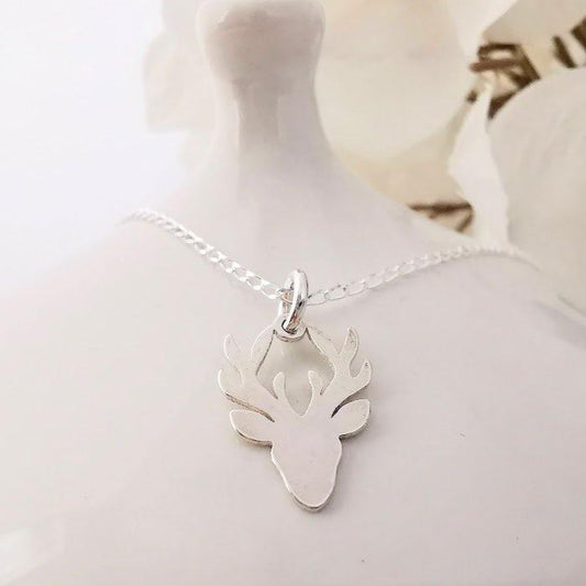 Sterling Silver Stag Pendant Necklace - SKU 538 - Sophellie Jewellery