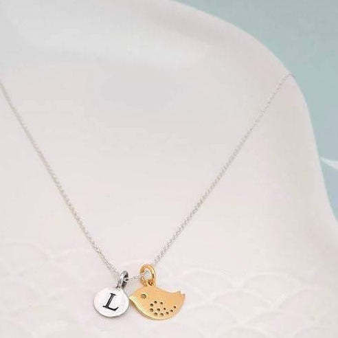 Sterling Silver Personalised Bird Necklace - SKU 289 - Sophellie Jewellery