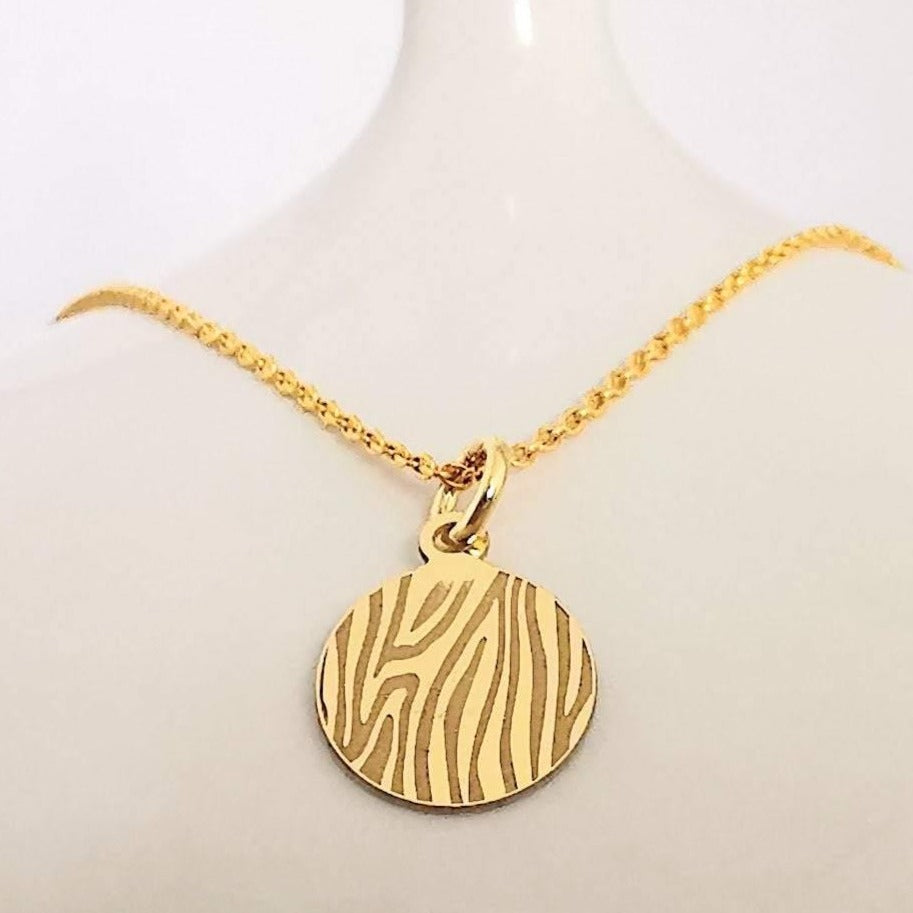 Gold Zebra Print Charm Necklace - SKU 297 - Sophellie Jewellery