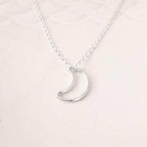 Sterling Silver Crescent Moon Pendant Necklace - SKU 541 - Sophellie Jewellery