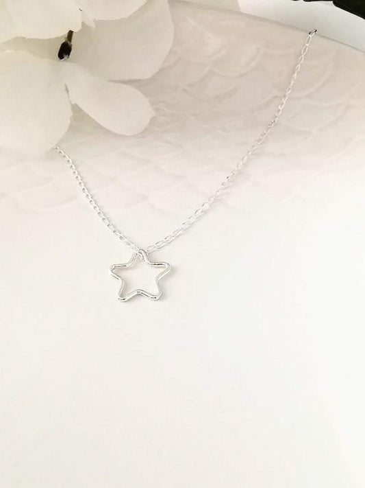 Sterling Silver Star Pendant Necklace - SKU 545 - Sophellie Jewellery