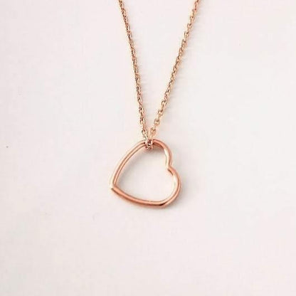 Rose Gold Heart Necklace - SKU 544 - Sophellie Jewellery