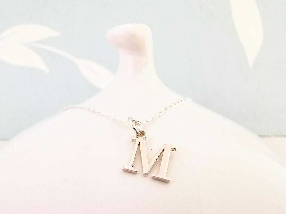 Sterling Silver Initial M Necklace - SKU 561 - Sophellie Jewellery