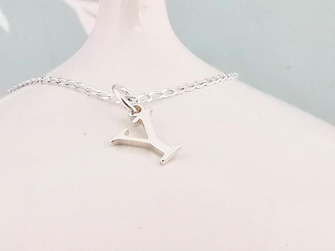 Sterling Silver Initial Y Pendant Necklace - SKU 563 - Sophellie Jewellery