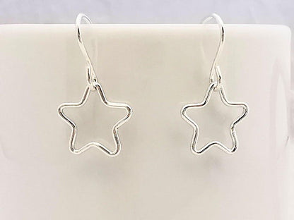 Sterling Silver Star Drop Earrings - SKU 295 - Sophellie Jewellery